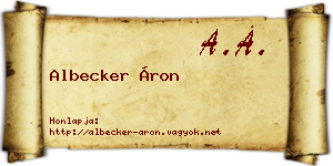 Albecker Áron névjegykártya
