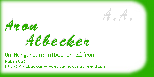 aron albecker business card